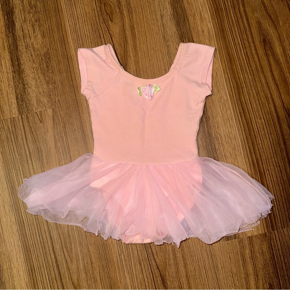 Vintage XS Pink Ballet Leotard With Attached Tutu